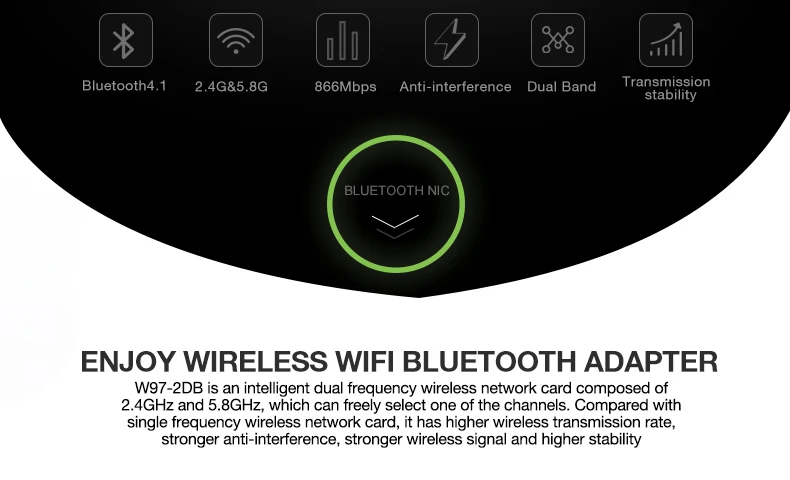 ZAPO игровой Bluetooth 4,1 добавить 5 ГГц wifi 1200 Мбит/с беспроводной AC USB 3,0 Lan адаптер Высокая Антенна Сеть карта для всех Windows Linux