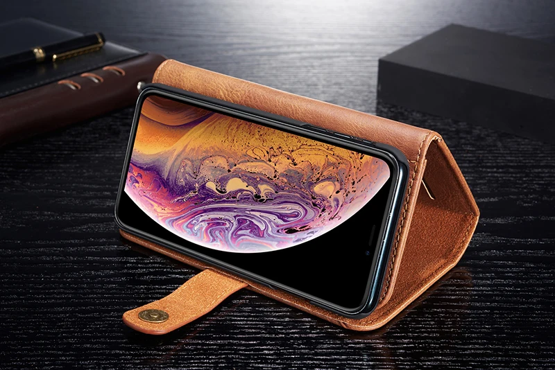 Для iphone 6 6S 7 8 Plus Роскошный Ретро Кожаный чехол-книжка Filp для iphone X XS Max XR 11 Pro Max двойной складной чехол-кошелек с отделением для карт
