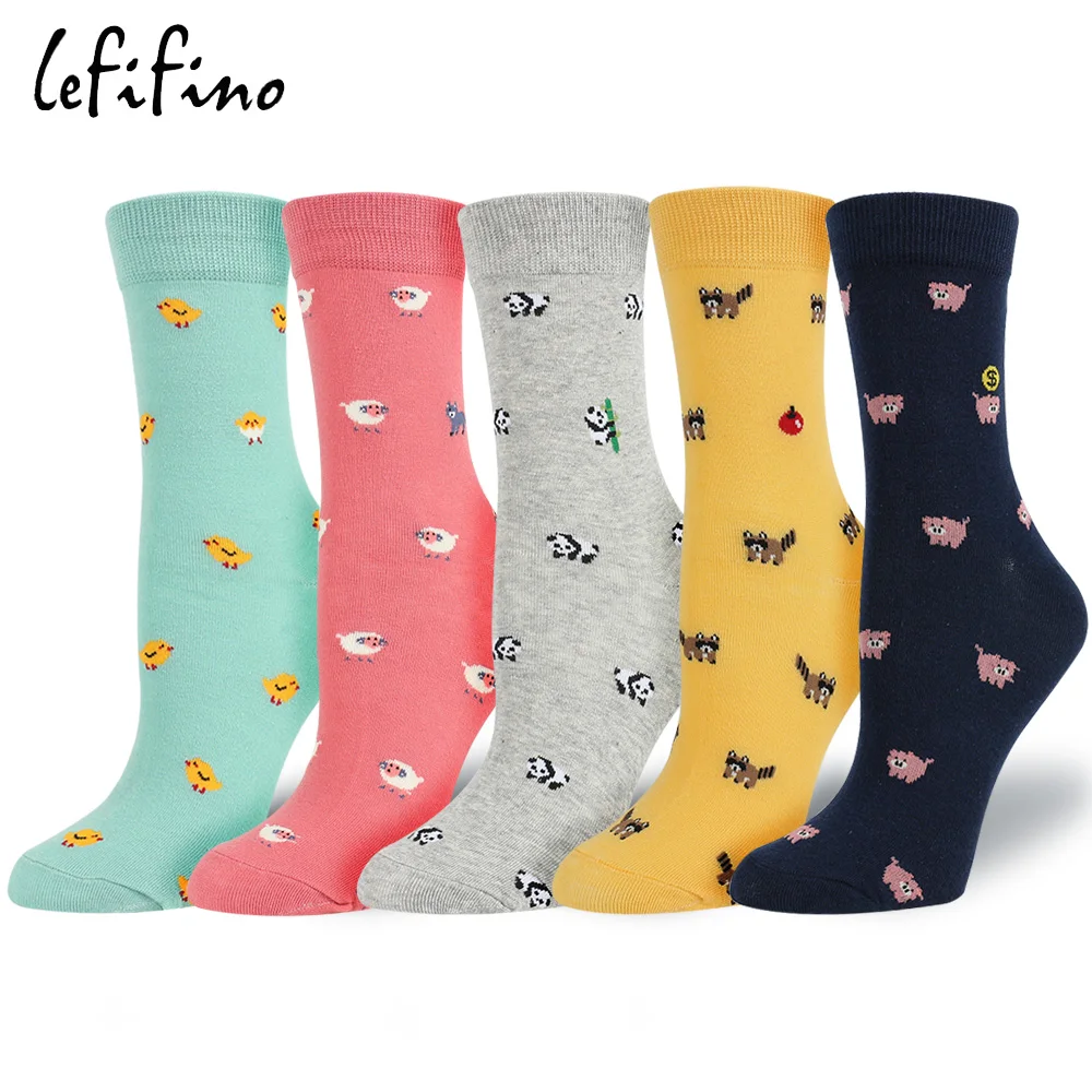 

Summer Kawaii Women Cotton Socks Cartoon Cute Animal Panda Bamboo Chicken Pig Sheep Raccoon Chicken Socks for Female Le08740