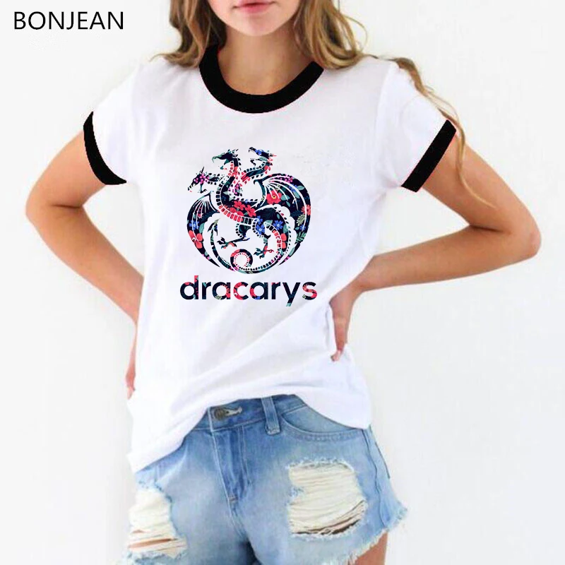 

Harajuku dracarys shirt game of throne t shirt women white vogue tshirt femme korean style clothes female t-shirt streetwear