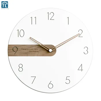 

30cm Nordic Style Wall Clock Modern Design Simple Silent Home Decor Pure White Type Quartz Timer Needle Watches Living Room