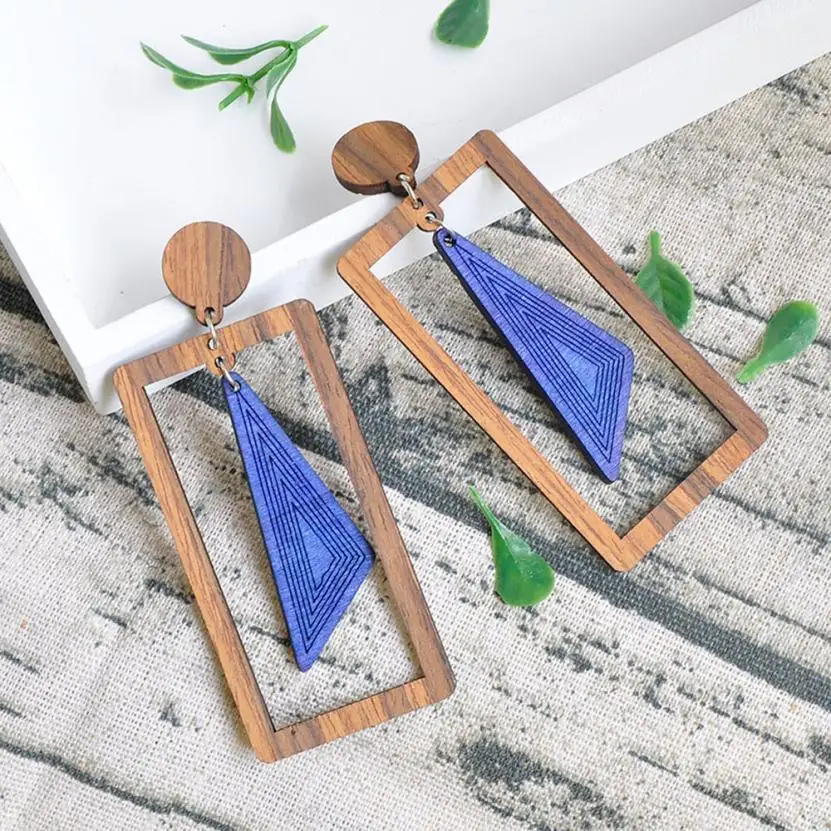 

New Style Ladies Earrings Temperament Wooden Earrings Fresh And Gentle Bijoux Earring Wedding Party Decor Oorbellen Pendientes
