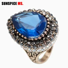 SUNSPICE.MS Vintage Boho büyük kanatları yüzük antik altın İkizler yüzük kadınlar için moda bildirimi türkiye hint takı damla nakliye