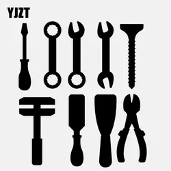 YJZT 12,5 см * 14,2 гаечные ключи винт лопатой Мода ремонт инструмент Vinly черный/серебристый автомобиль стикеры C22-0547