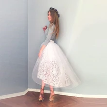 Сексуальные женские юбки в стиле Лолиты, с аппликацией, из органзы, saias das mulheres, до середины икры, формальные юбки, асимметричные, saia longav