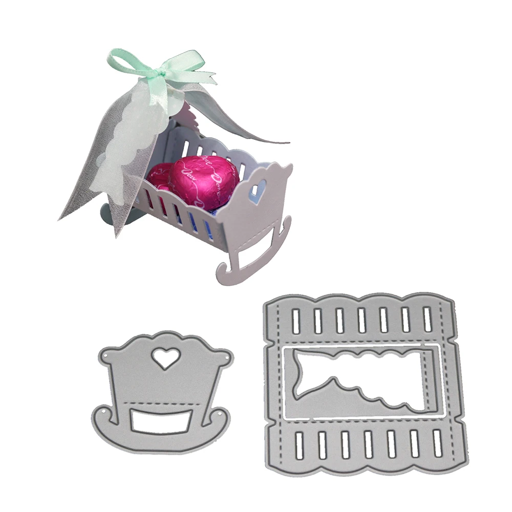 Exquisite Bed baby cradle For Wedding Metal Cutting Dies Scrapbooking Craft Die cuts Card making diy Emboss 7.4X7/4.9X5cm