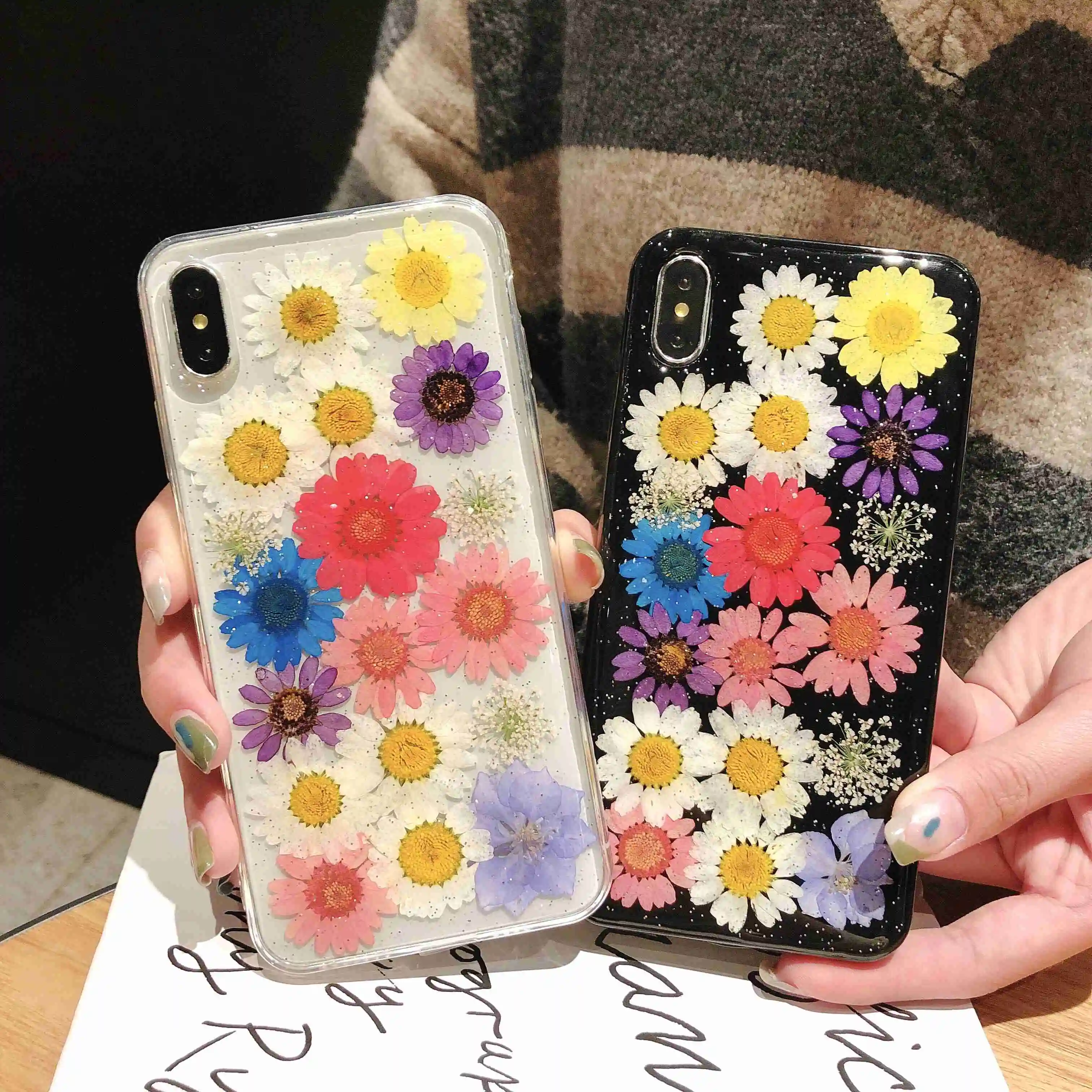 Gitter Fall Für iphone 7 Plus Fall Abdeckung Für iphone XR Fall Luxus Silikon Echte Blume Coque Für