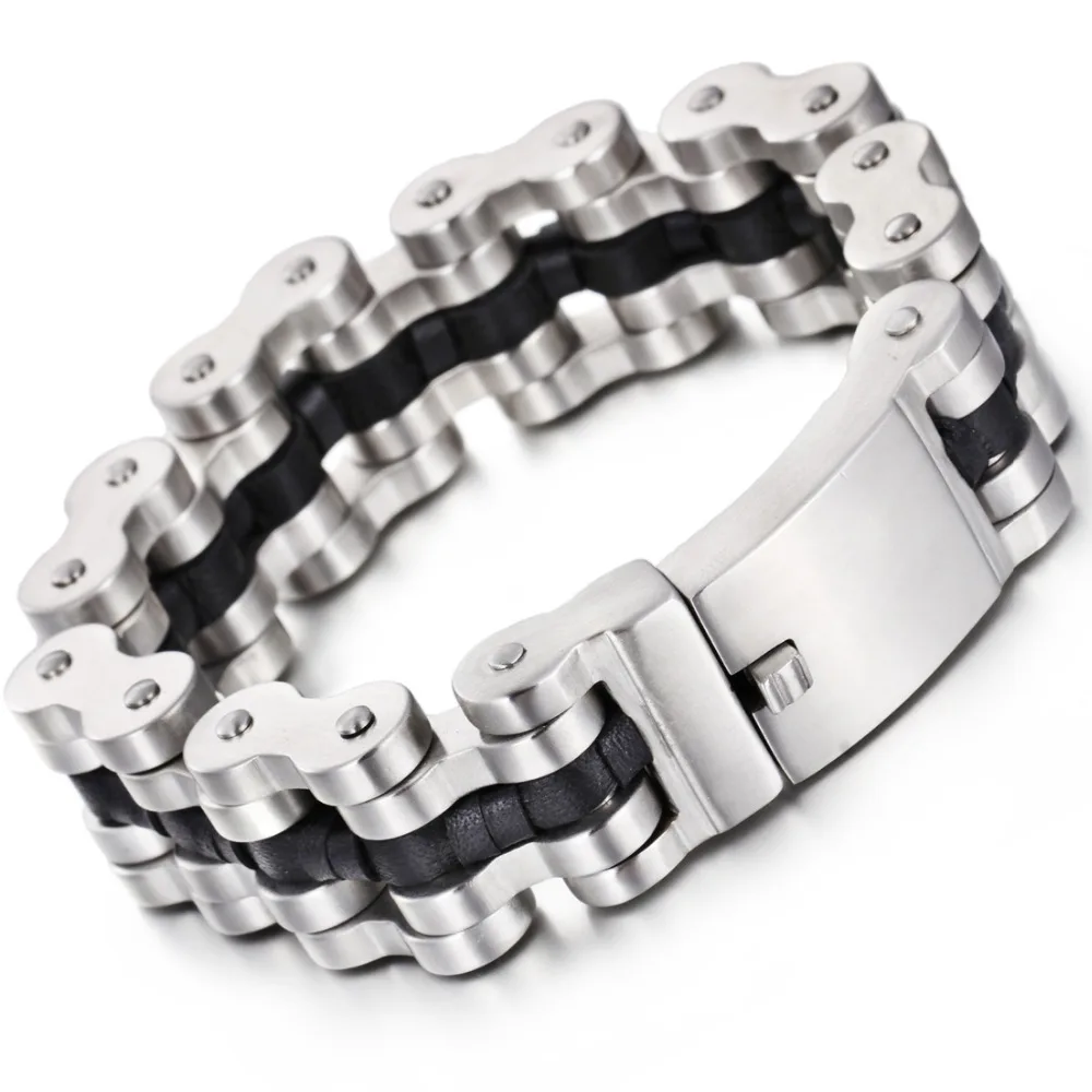

22MM Wide Heavy Mens Bracelets Punk Men Biker Motorcycle Bracelet Jewelry Chain Link Stainless Steel Bracelet