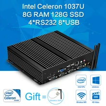 XCY Mini PC Celeron C1037U Мини-Компьютер 2 Г Ram + 32 г ssd HDMI + VGA Windows7/8 Промышленные Настольный Компьютер Тонкий Клиент Linux