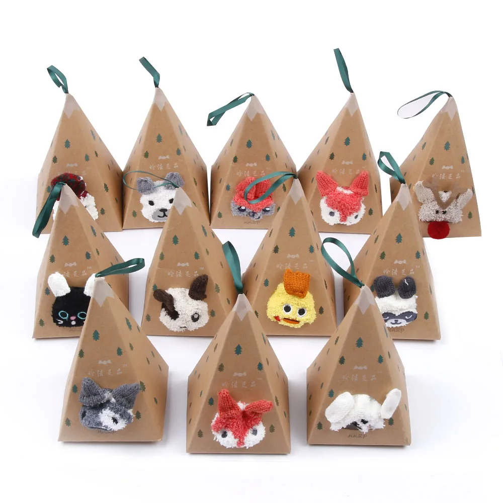 Christmas Gift 3D Design Fluffy Coral Velvet Thick Warm Socks For Women Towel Floor/Sleeping Sock Sox with Gift Box