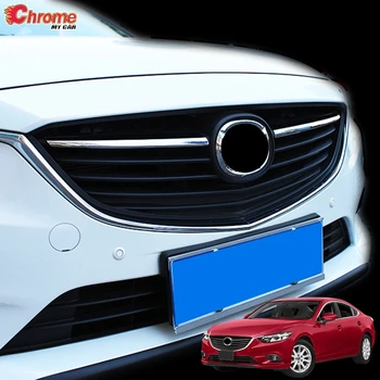 

For Mazda 6 Atenza GJ 2013 2014 2015 2016 Chrome Front Center Mesh Grille Grill Cover Radiator Strip Trim Decoration Car Styling