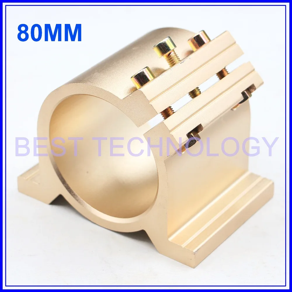 Baratos ¡Nuevo diseño! ¡Soporte de montaje de Motor de husillo CNC de 80mm, soporte de montaje de motor, tipo dorado!