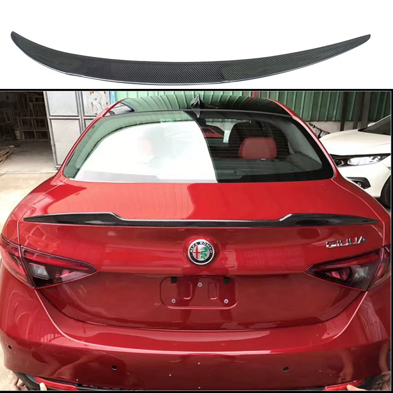 Syon Auto FITS 2017-2022 ALFA ROMEO GIULIA VQ STYLE Glossy Black High Kick Trunk Spoiler