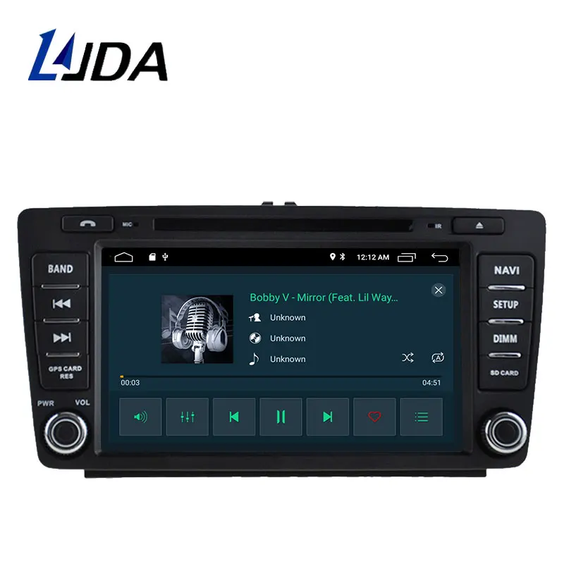 Best LJDA 8 Inch 2 DIN Anrdroid 9.1 Car DVD Player For SKODA Octavia 2009-2013 Bluetooth WIFI GPS Navigation Radio Multimedia 2G RAM 2