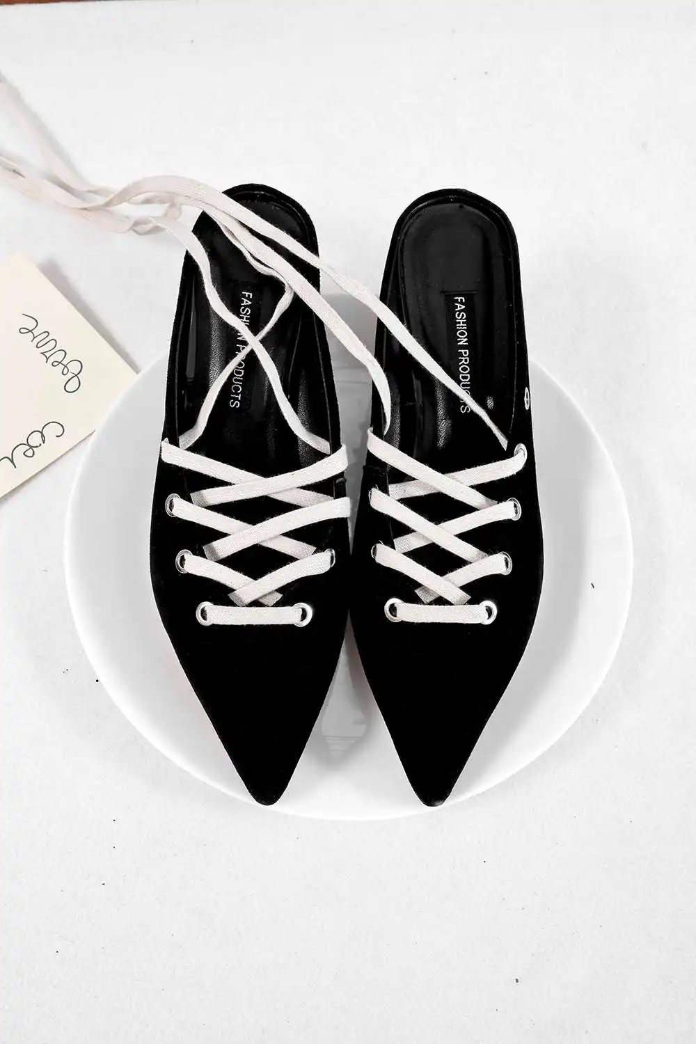 Lenkisen/женские туфли-лодочки без шнуровки из натуральной кожи с острым носком на необычном среднем каблуке с бантом; большие размеры; обувь в европейском стиле; L15 - Цвет: black kid suede