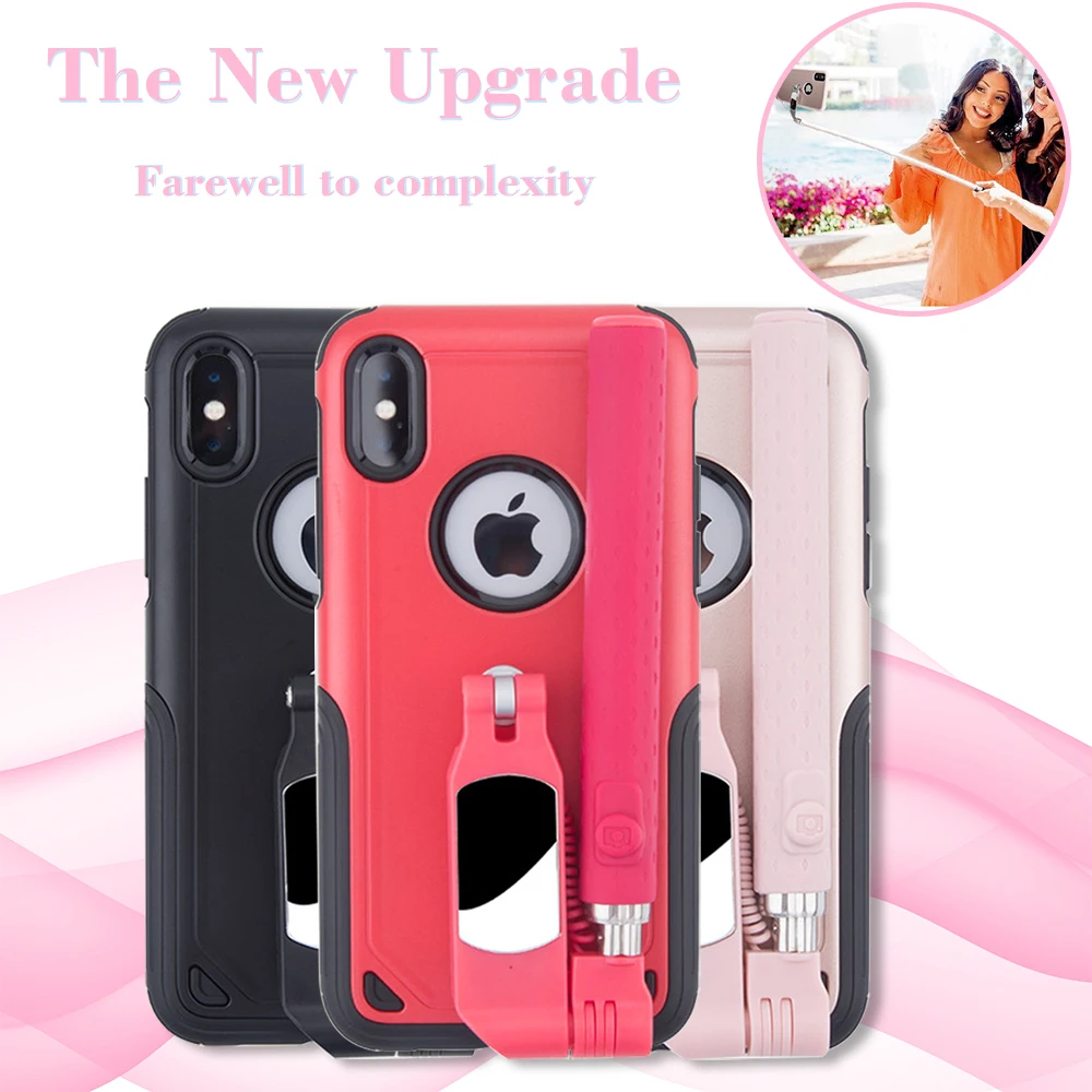 LANCASE Bluetooth Selfie Stick Phone Cases For iPhone X XS Max Cover