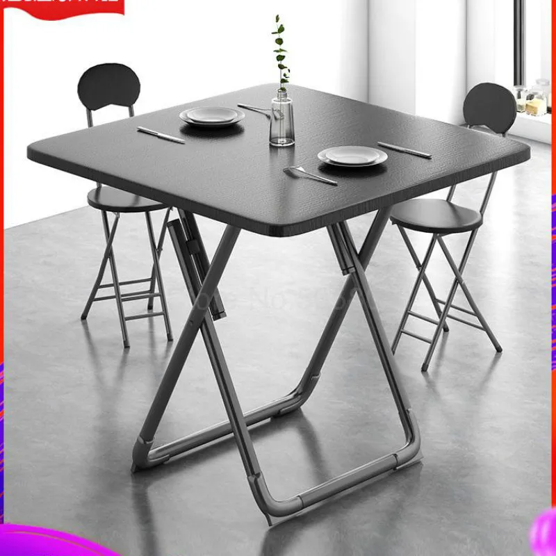 

Folding dining table home small apartment round square table Portable folding simple square eating table