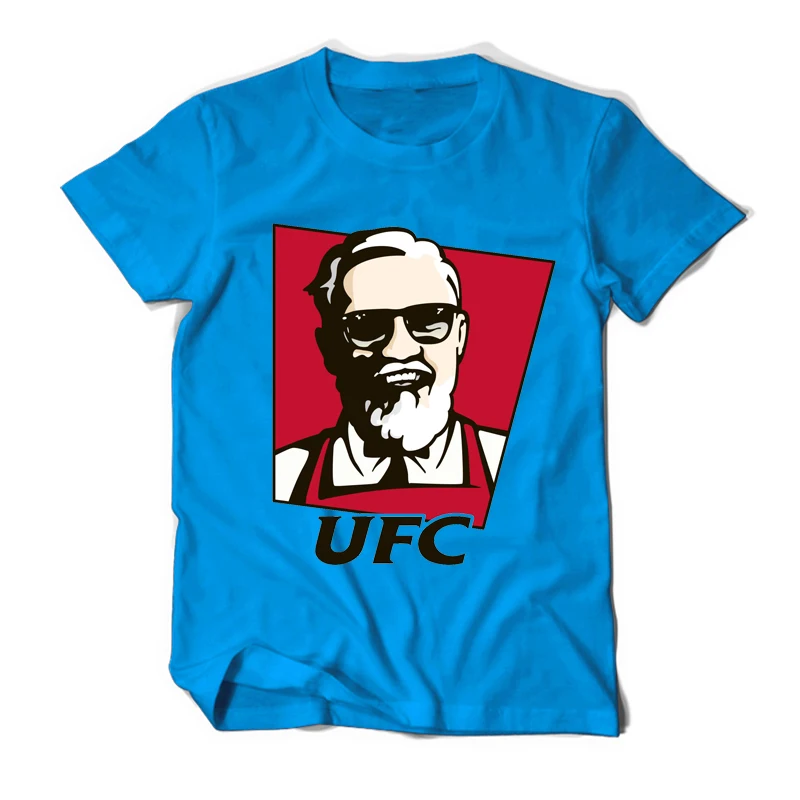 Летняя футболка Conor McGregor UFC KFC Colonel Harland Sanders с креативным дизайном, футболка с коротким рукавом, мужские хлопковые футболки, забавная футболка - Цвет: JP0039