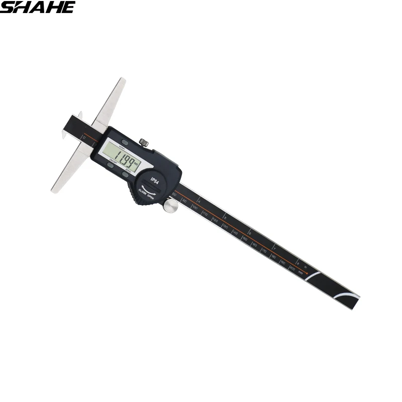 

shahe 0-200 mm double hooks depth caliper depth gauge digital calipers stainless steel micrometro measuring tools