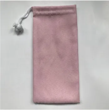 

Suede Velvet Glasses Drawstring Bag Sack 9x17.5cm pack of 50 Can print logo Sunglasses Jewelry Flannel shammy Packaging Pouch