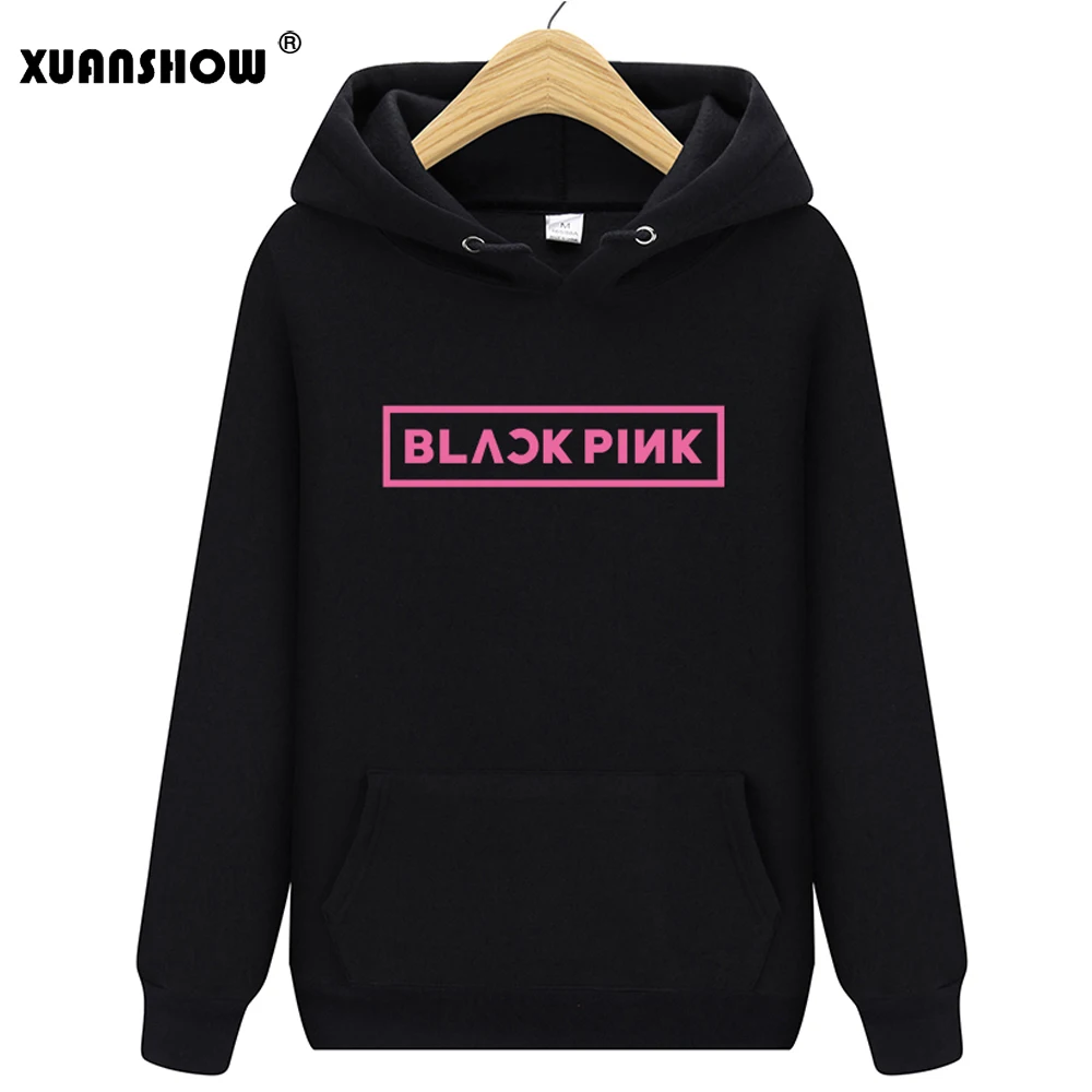 XUANSHOW New Autumn Winter Women's Hoody Sweatshirts BLACKPINK Kpop Casual Fleece Pullover Hoodies Mujer XXL