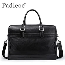 Padieoe Роскошные Винтаж дизайн пояса из натуральной кожи Портфели Бизнес для мужчин 15 дюйм(ов) сумка для ноутбука прочный повседневное сумка, портфель
