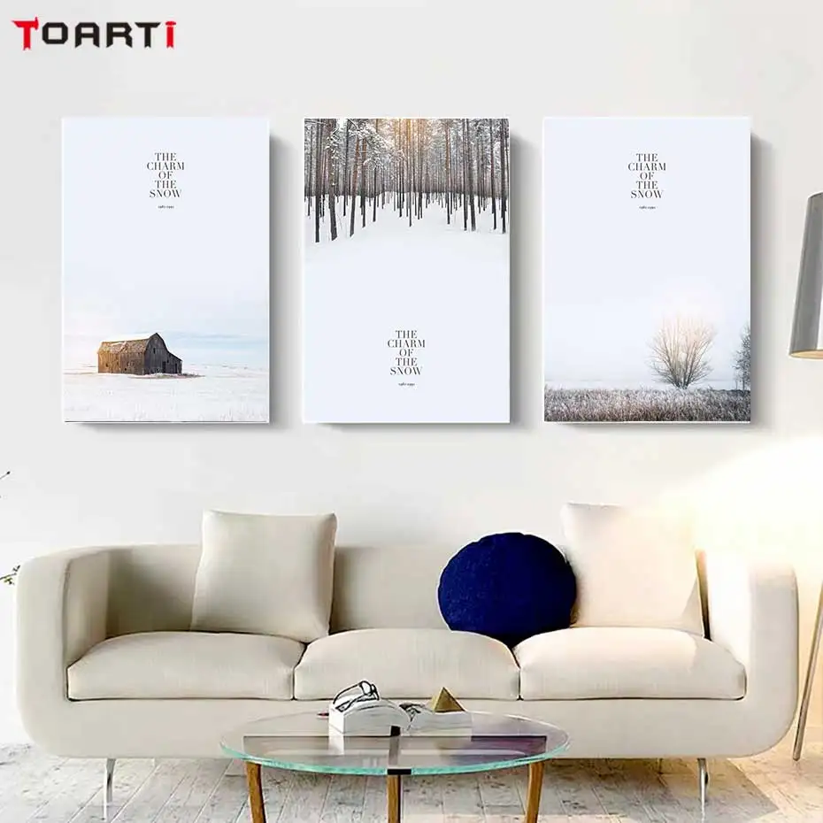 Beautiful Snow Landscape Posters Prints The Charm Of The Snow Quotes Canvas Painting On The Wall Modern Art Pictures Home Decor (7)