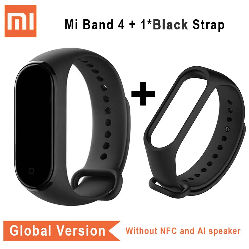 Xiaomi mi Band 4 глобальная версия CN версия браслет mi Band 4 цветной сенсорный экран Смарт-браслет умный браслет - Цвет: Global n Black