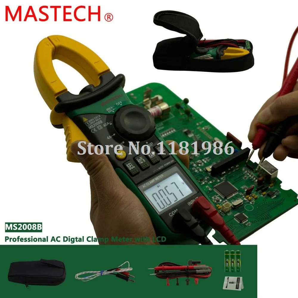 MASTECH MS2008B 3999 отсчетов 600A Профессиональные Цифровые токоизмерительные клещи переменного тока/AC Вольт тока рез Кепки темп частота токовые клещи