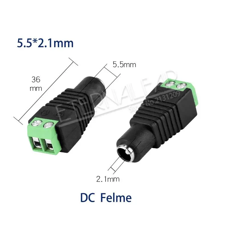 5,5 мм x 2,1 мм 2,5 мм Женский разъем постоянного тока адаптер питания 5050 3528 5060 одноцветная Светодиодная лента и настройка CCTV вилка - Цвет: DC Female 2.1mm