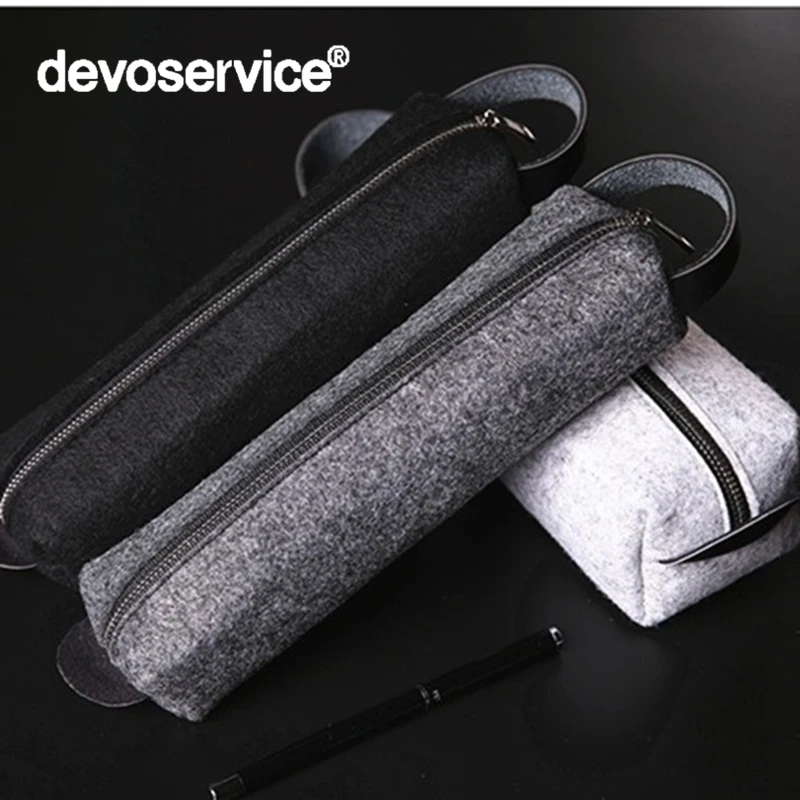 

1Pc Felt Atorage Bag Fashion Pencil Bag Zipper Pencil Case Student Stationery Gifts Stylo Sacs De Crayon Fournitures Scolaire
