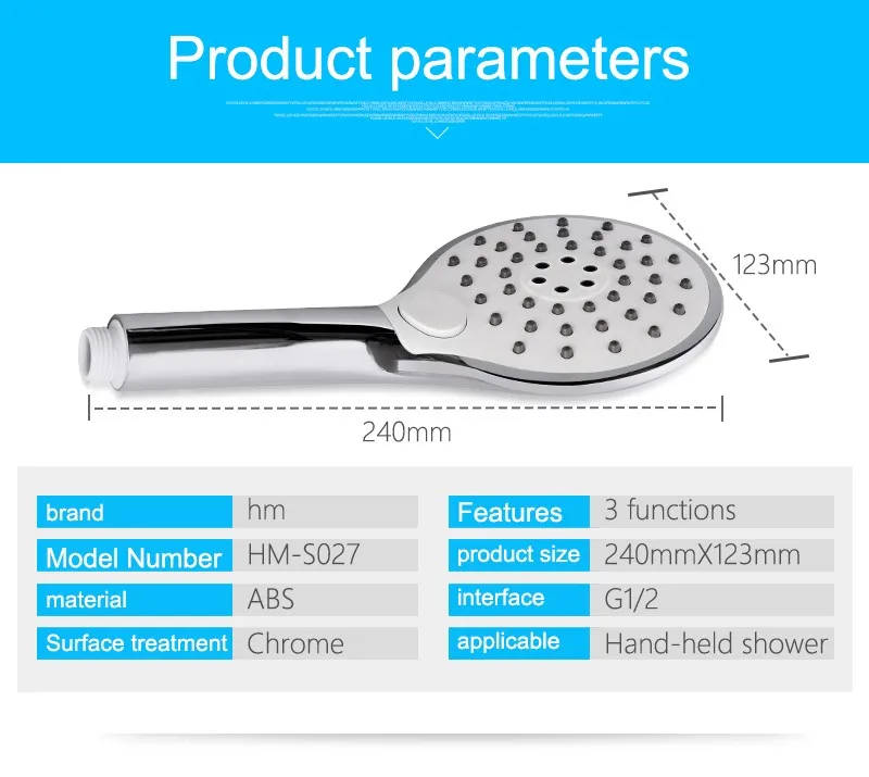 Hand Shower Head,Water Saving Shower Head,3 Function Round Soffione Doccia,Cabeza De Ducha,Multi-function Mist Showering  (6)