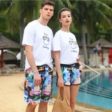 Новинка, пара, камуфляжные свободные пляжные шорты для мужчин и женщин, быстросохнущие, плоские, для плавания, для плавания, серфинга, пляжные шорты, большой размер, для девушек