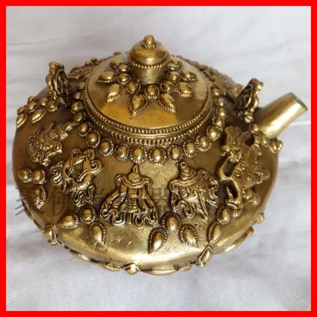 

Bronze crafts decoration copper pot water bottle teapot coins pot home supplies
