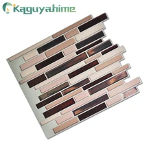 Kaguyahime 10 шт., кухонные обои, самоклеющиеся мозаичные плитки, водонепроницаемые обои с древесным узором, узор, 3D декор, наклейки для кухни