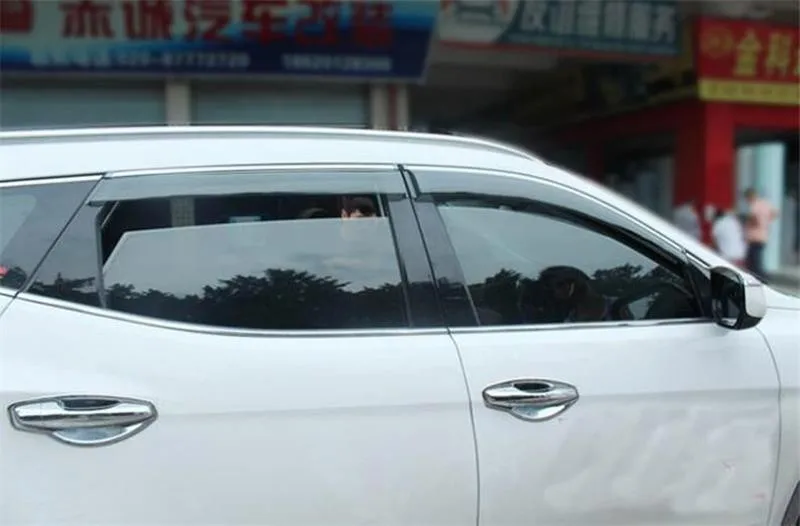 4Pcs-Car-Door-Window-Visor-Wind-Rain-Sun-Guards-Visor-Vent-Trims-For-Hyundai-IX45-Santa
