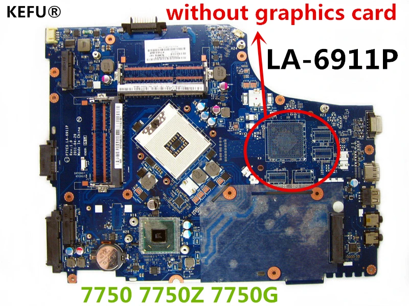 Материнская плата KEFU MBRN802001 MB.RN802.001 P7YE0 LA 6911P для ноутбука Acer 7750 7750Z DDR3 тестирование