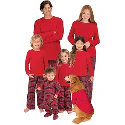 Новинка 2017, Рождественский Пижамный комплект для всей семьи, одежда для сна для детей и женщин, одежда для сна