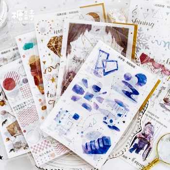 

3 pcs/lot Dream girl Starry flowers paper sticker decoration DIY ablum diary scrapbooking label sticker kawaii stationery