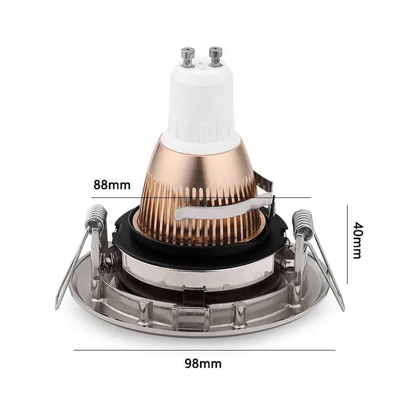 Встраиваемый светодиодный светильник держатель Точечный светильник рамка gu10 mr16 круглый сатиновый фитинг