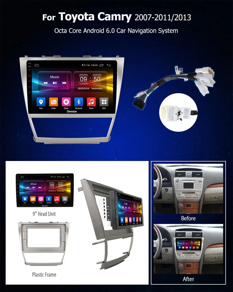 Clearance 10.1" IPS Octa 4GB RAM+32GB ROM Core Android 9.0 For Toyota Camry 2007-2011/2013 Car Radio Player GPS DSP CarPlay DVD 4G LTE 2