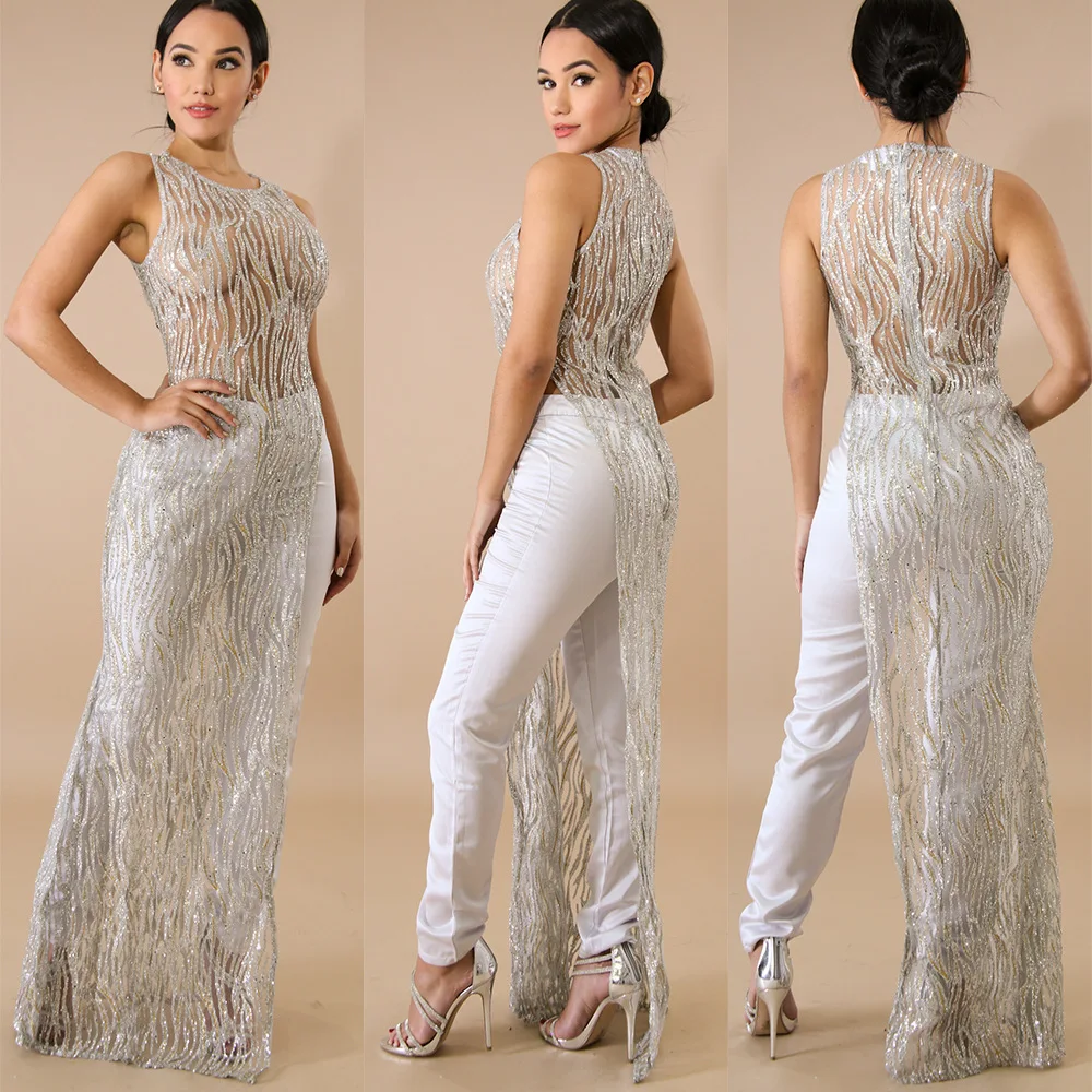 Серебряный Платье Длинное фото 21