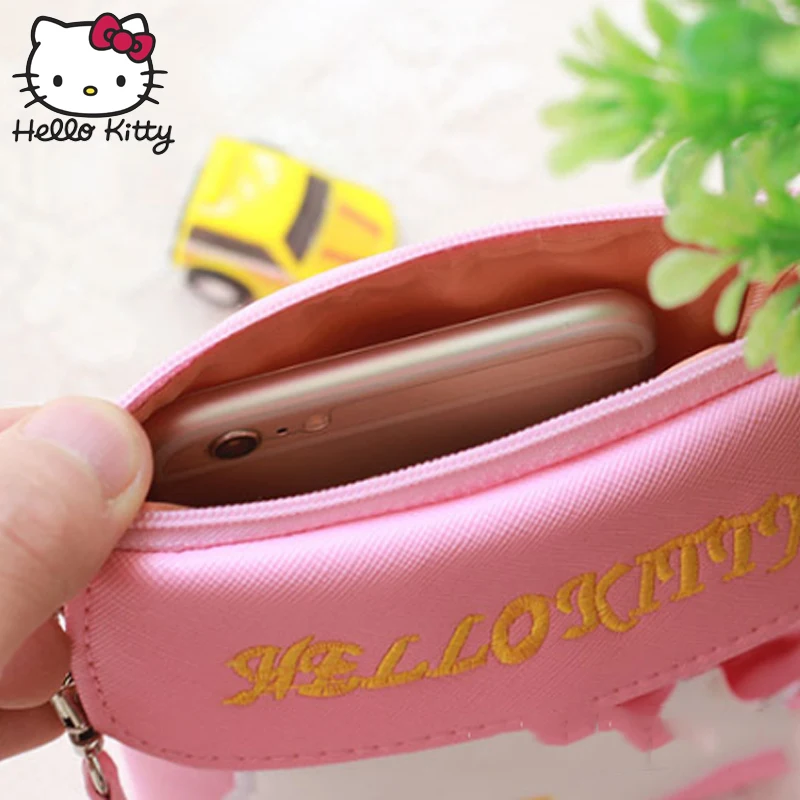Детская плюшевая сумка Hello Kitty 3D через плечо из искусственной кожи для девочек