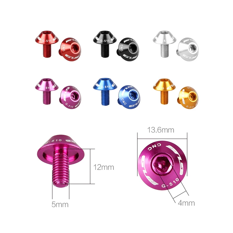 

GUB G-510 Bicycle Water Bottle Cage Bolts CNC 7075 Aluminum Alloy Water Bike Water Bottle Cage Bolts/bottle holder Screws 2pcs