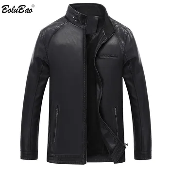 

BOLUBAO Winter Men Leather Jacket Autumn Winter Men Black Fashion Leather Jackets Male Casual PU Leather Coats