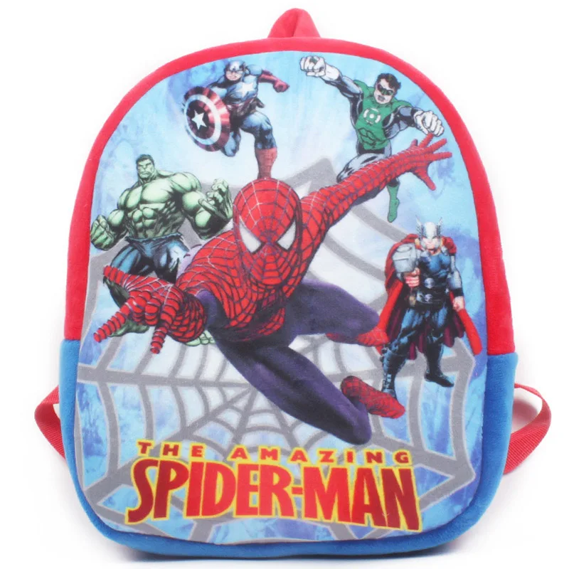 10 шт./лот, дизайн с Микки Маусом Минни плюшевый рюкзак с супергероями, Человек-паук, Бэтмен, школьный рюкзак для детей - Цвет: New Spiderman