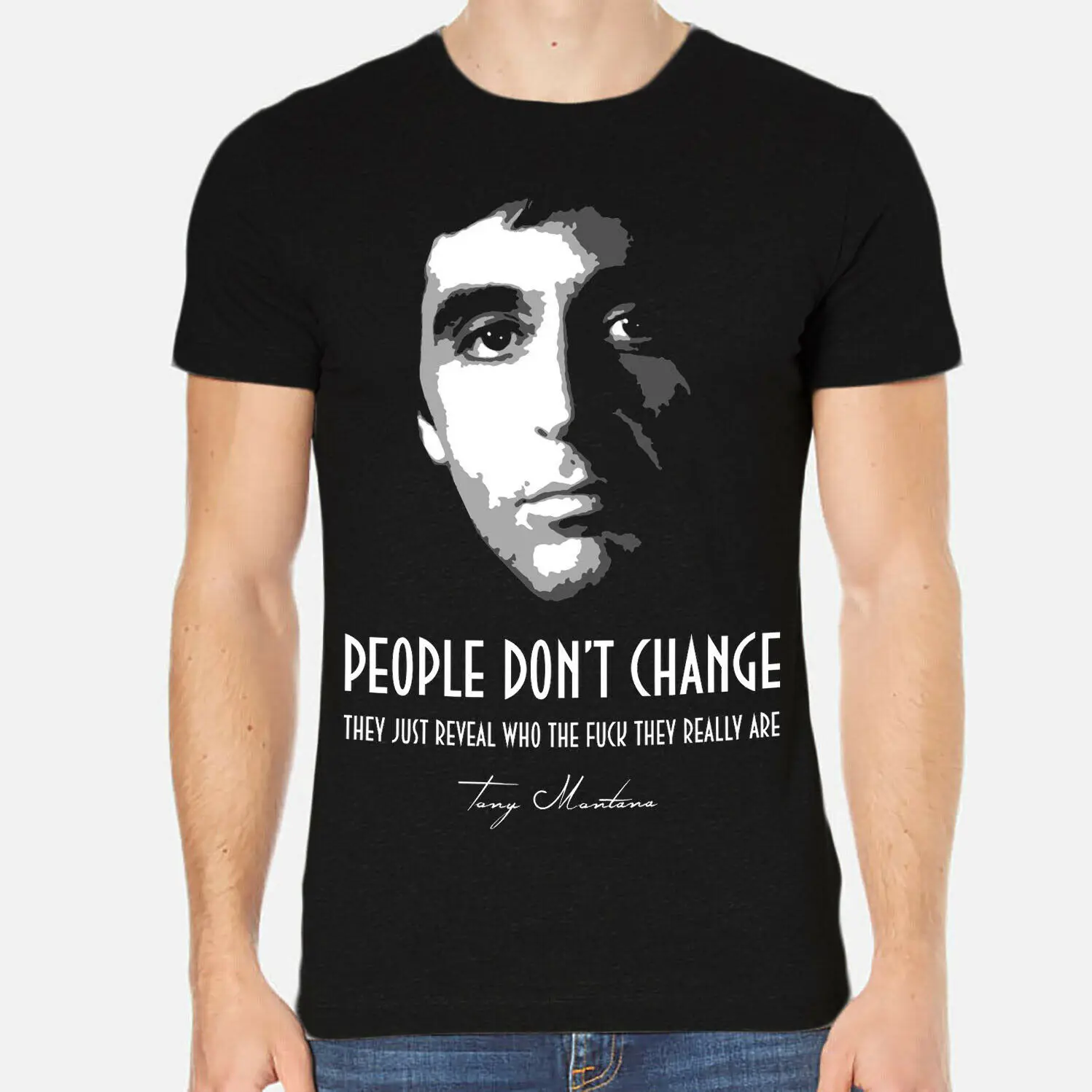 

Al Pacino Tony Montana Scarface Celebrities Men T-Shirt Tee Clothing Men Short Sleeves T Shirt top tee