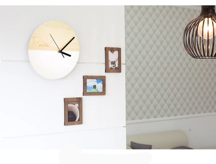 Простые деревянные скандинавские настенные часы минималистичные современные декоративные настенные часы для спальни бесшумные настенные часы для гостиной C5T55