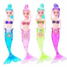 Cor aleatória à prova drandom água led luz de natação sereia boneca criança meninas brinquedo banho piscina novo 2021 venda quente alta qualidade