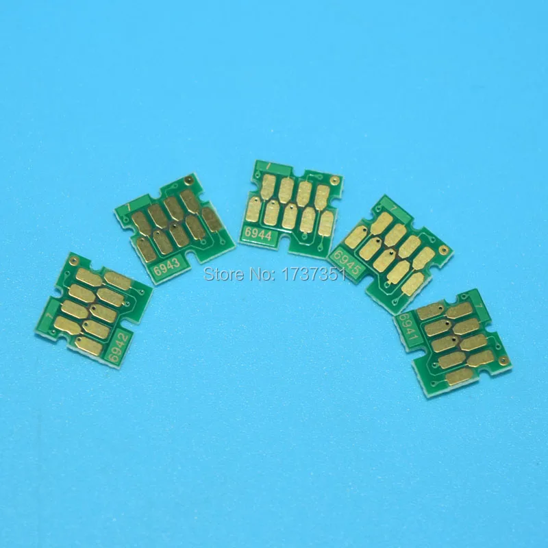 5 комплектов T6941-T6945 совместимый чип для Epson суреколор T7070 T5070 T3070 чернильные картриджи для принтера